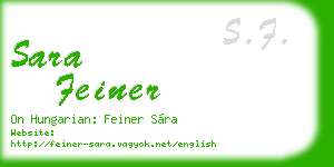 sara feiner business card